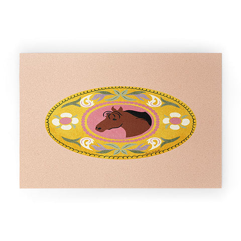 carriecantwell Cowgirl Belt Buckle Welcome Mat