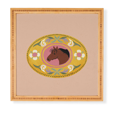 carriecantwell Cowgirl Belt Buckle Framed Wall Art