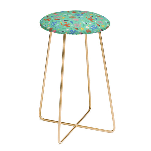 carriecantwell Crustaceans Seashells Counter Stool