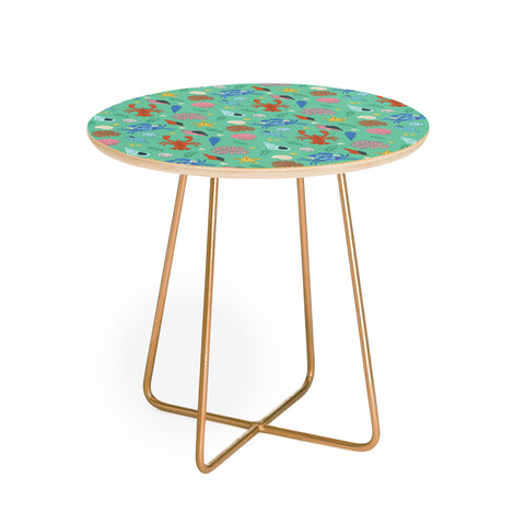 carriecantwell Crustaceans Seashells Round Side Table