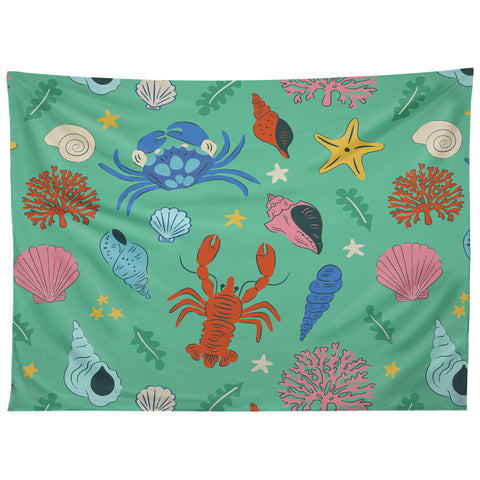 carriecantwell Crustaceans Seashells Tapestry