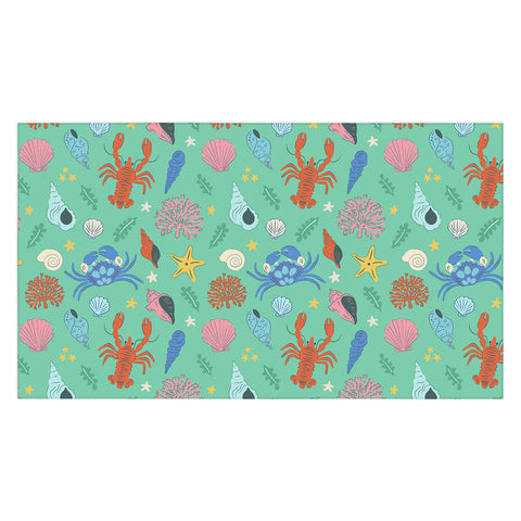 carriecantwell Crustaceans Seashells Tablecloth
