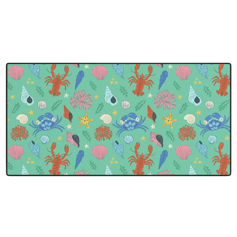 carriecantwell Crustaceans Seashells Desk Mat