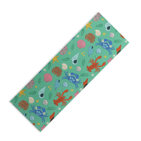 carriecantwell Crustaceans Seashells Yoga Mat