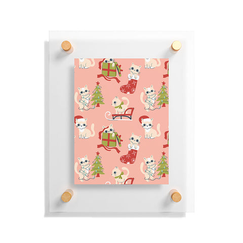 carriecantwell Cute Christmas Cats Floating Acrylic Print