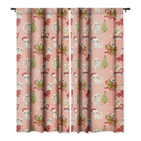 carriecantwell Cute Christmas Cats Blackout Window Curtain