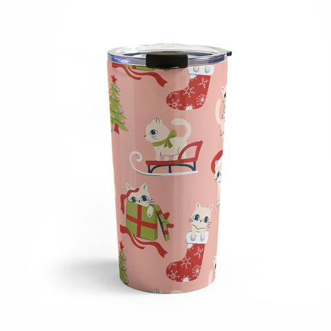 carriecantwell Cute Christmas Cats Travel Mug