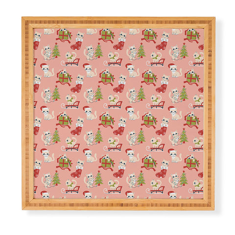 carriecantwell Cute Christmas Cats Framed Wall Art