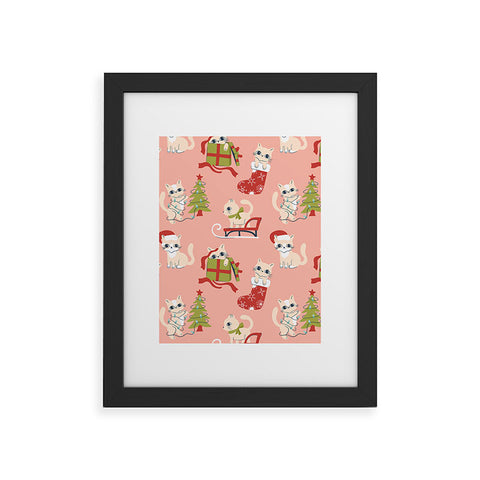 carriecantwell Cute Christmas Cats Framed Art Print