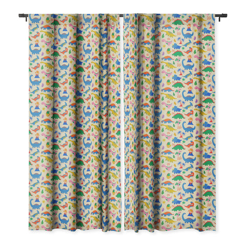 carriecantwell Dinomite Dinosaurs Blackout Window Curtain