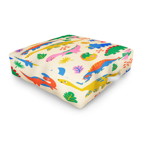 carriecantwell Dinomite Dinosaurs Outdoor Floor Cushion