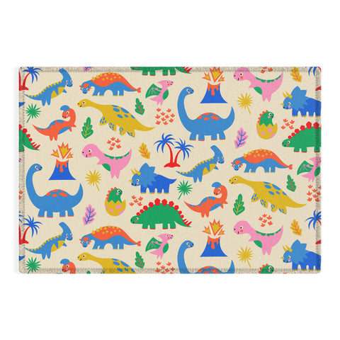 carriecantwell Dinomite Dinosaurs Outdoor Rug