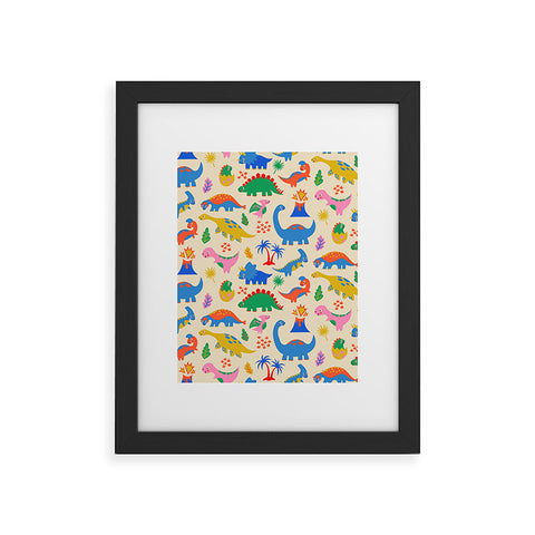 carriecantwell Dinomite Dinosaurs Framed Art Print