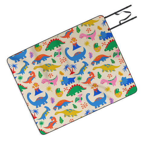 carriecantwell Dinomite Dinosaurs Picnic Blanket