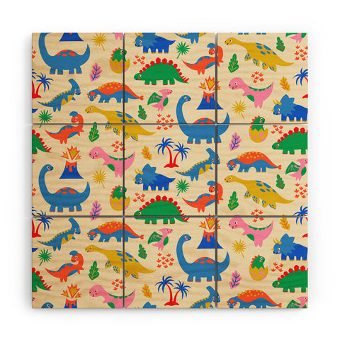 carriecantwell Dinomite Dinosaurs Wood Wall Mural