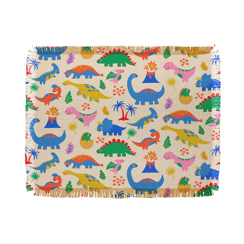 carriecantwell Dinomite Dinosaurs Throw Blanket