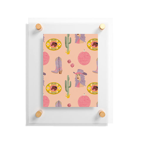 carriecantwell Disco Cowgirl Floating Acrylic Print
