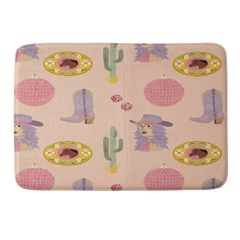 carriecantwell Disco Cowgirl Memory Foam Bath Mat