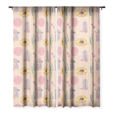 carriecantwell Disco Cowgirl Sheer Window Curtain