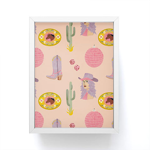 carriecantwell Disco Cowgirl Framed Mini Art Print
