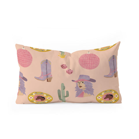 carriecantwell Disco Cowgirl Oblong Throw Pillow