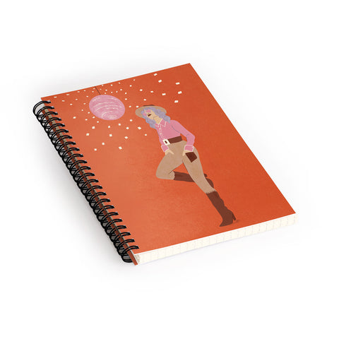 carriecantwell Disco Cowgirl Orange Spiral Notebook