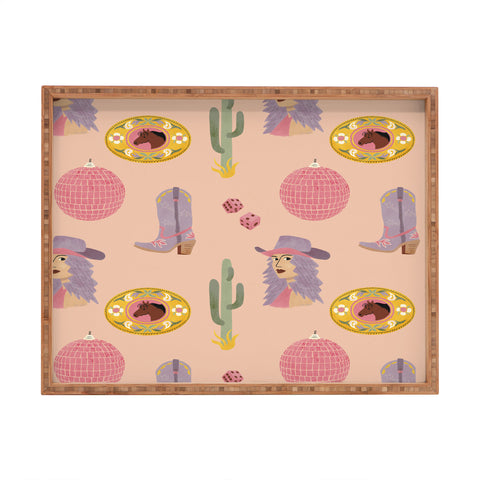 carriecantwell Disco Cowgirl Rectangular Tray