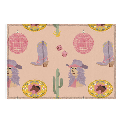 carriecantwell Disco Cowgirl Outdoor Rug