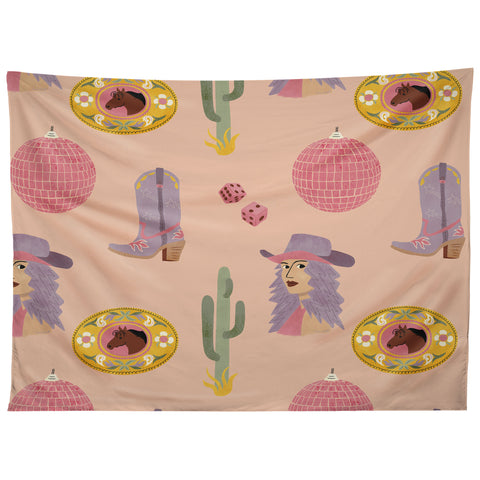 carriecantwell Disco Cowgirl Tapestry