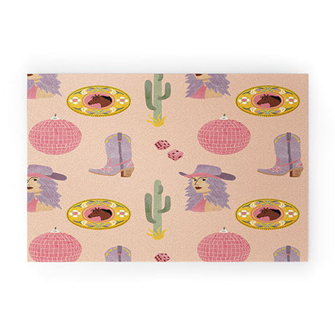 carriecantwell Disco Cowgirl Welcome Mat
