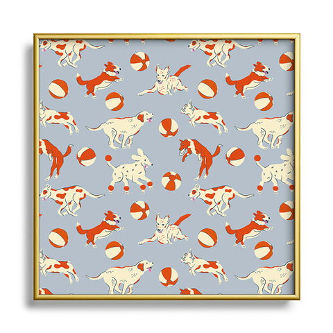 carriecantwell Dog Days Square Metal Framed Art Print