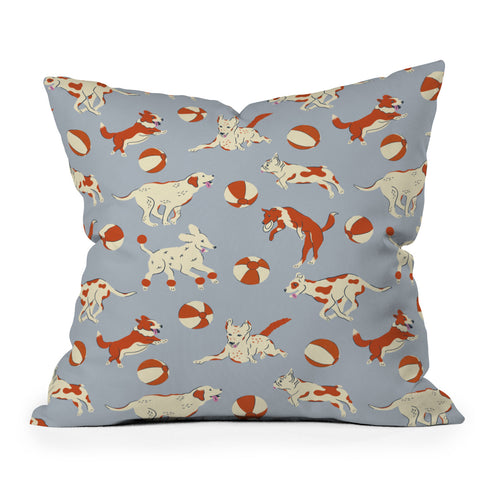 carriecantwell Dog Days Throw Pillow
