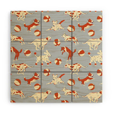 carriecantwell Dog Days Wood Wall Mural