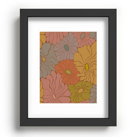 carriecantwell Exotic Groovy Flowers Earthy Recessed Framing Rectangle