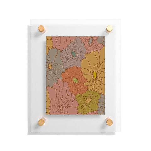carriecantwell Exotic Groovy Flowers Earthy Floating Acrylic Print