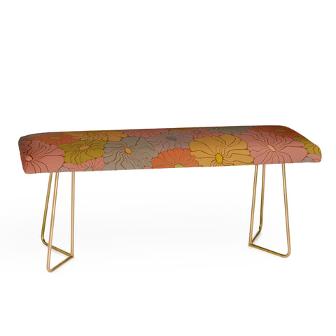carriecantwell Exotic Groovy Flowers Earthy Bench