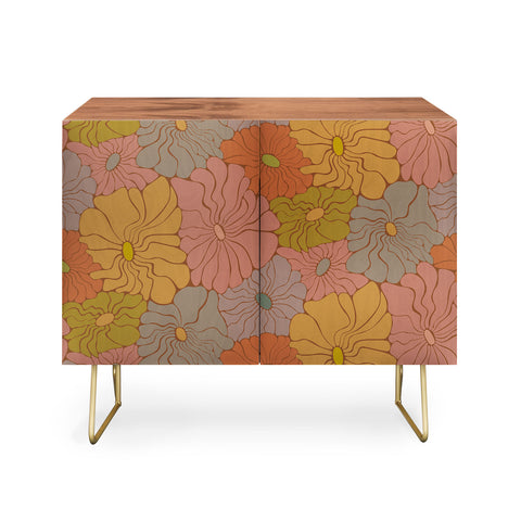 carriecantwell Exotic Groovy Flowers Earthy Credenza