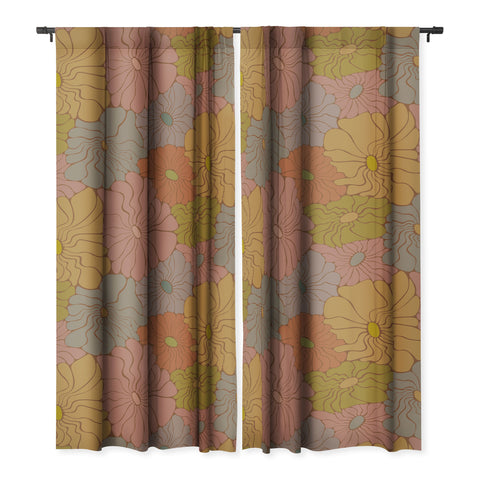 carriecantwell Exotic Groovy Flowers Earthy Blackout Non Repeat