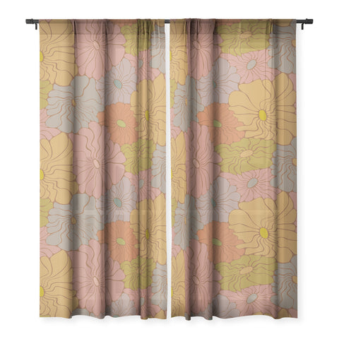 carriecantwell Exotic Groovy Flowers Earthy Sheer Non Repeat