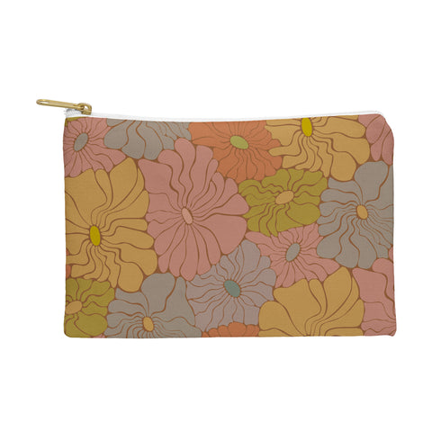 carriecantwell Exotic Groovy Flowers Earthy Pouch