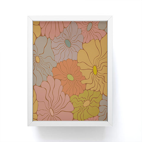 carriecantwell Exotic Groovy Flowers Earthy Framed Mini Art Print