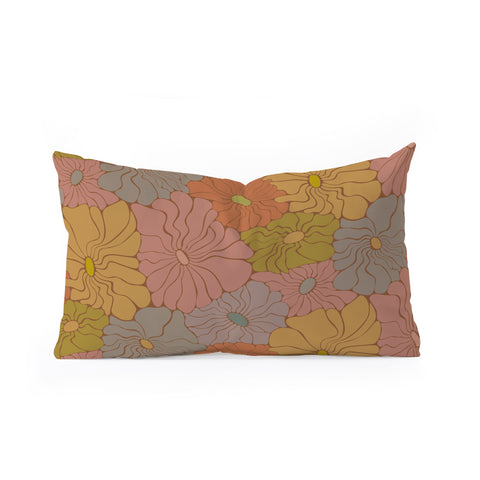 carriecantwell Exotic Groovy Flowers Earthy Oblong Throw Pillow