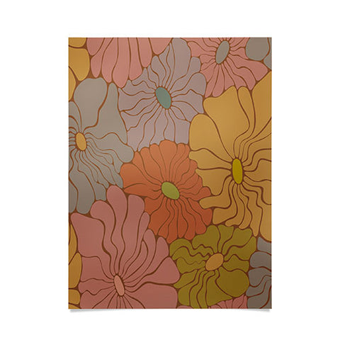 carriecantwell Exotic Groovy Flowers Earthy Poster