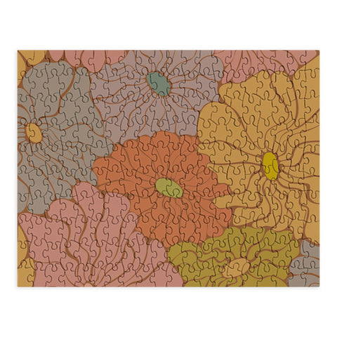 carriecantwell Exotic Groovy Flowers Earthy Puzzle