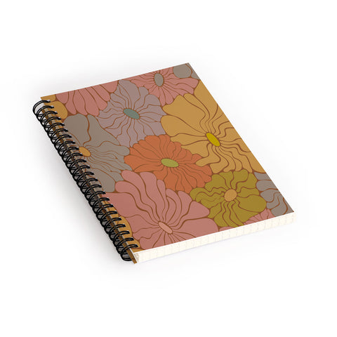 carriecantwell Exotic Groovy Flowers Earthy Spiral Notebook