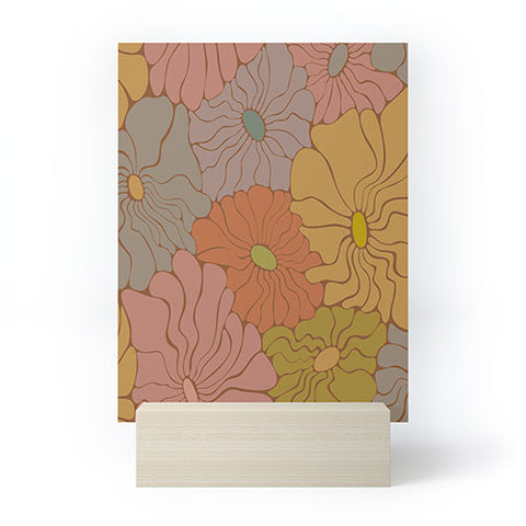 carriecantwell Exotic Groovy Flowers Earthy Mini Art Print