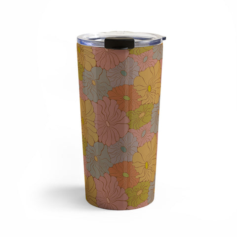 carriecantwell Exotic Groovy Flowers Earthy Travel Mug