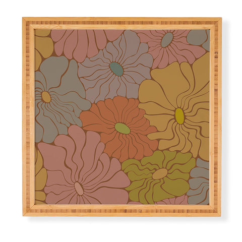 carriecantwell Exotic Groovy Flowers Earthy Framed Wall Art
