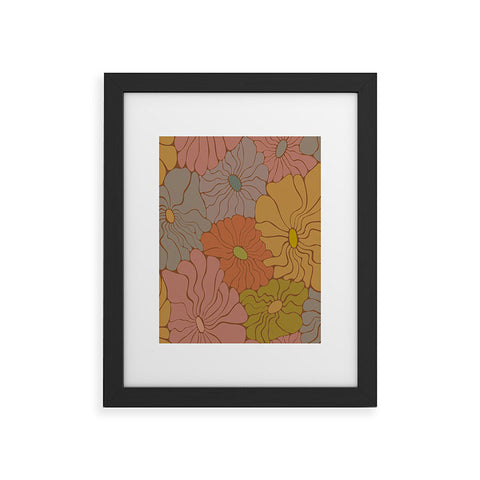 carriecantwell Exotic Groovy Flowers Earthy Framed Art Print