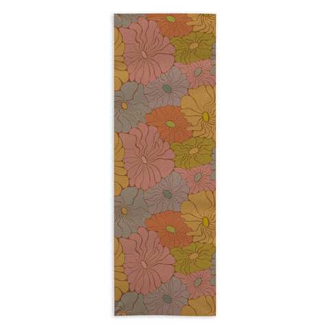 carriecantwell Exotic Groovy Flowers Earthy Yoga Towel
